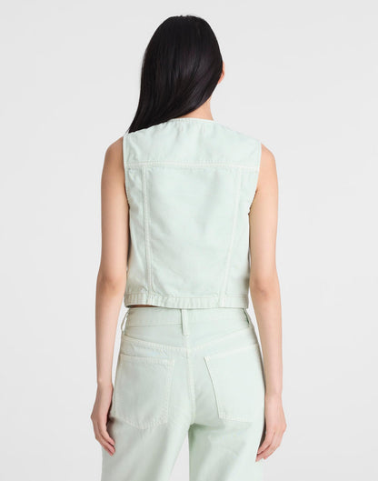 Madewell x Shopbop Airy Denim Crop Vest Storied Sea | Madewell