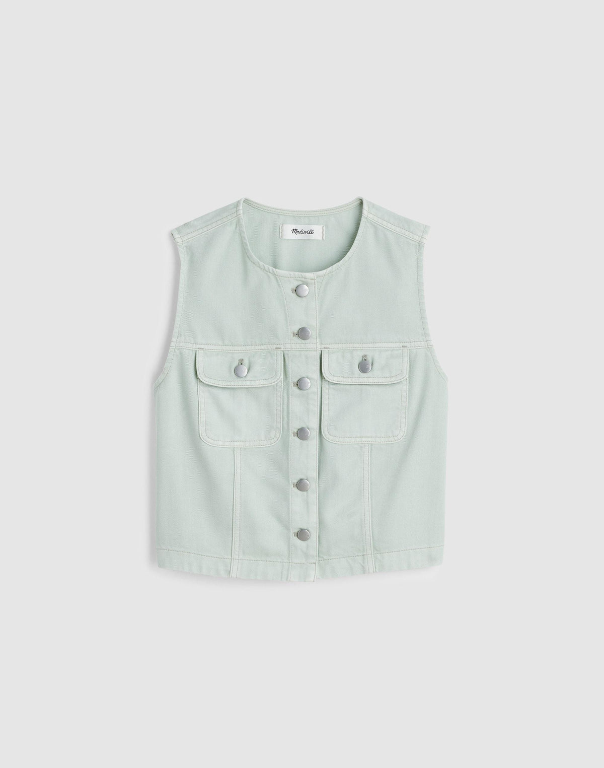 Madewell x Shopbop Airy Denim Crop Vest Storied Sea | Madewell