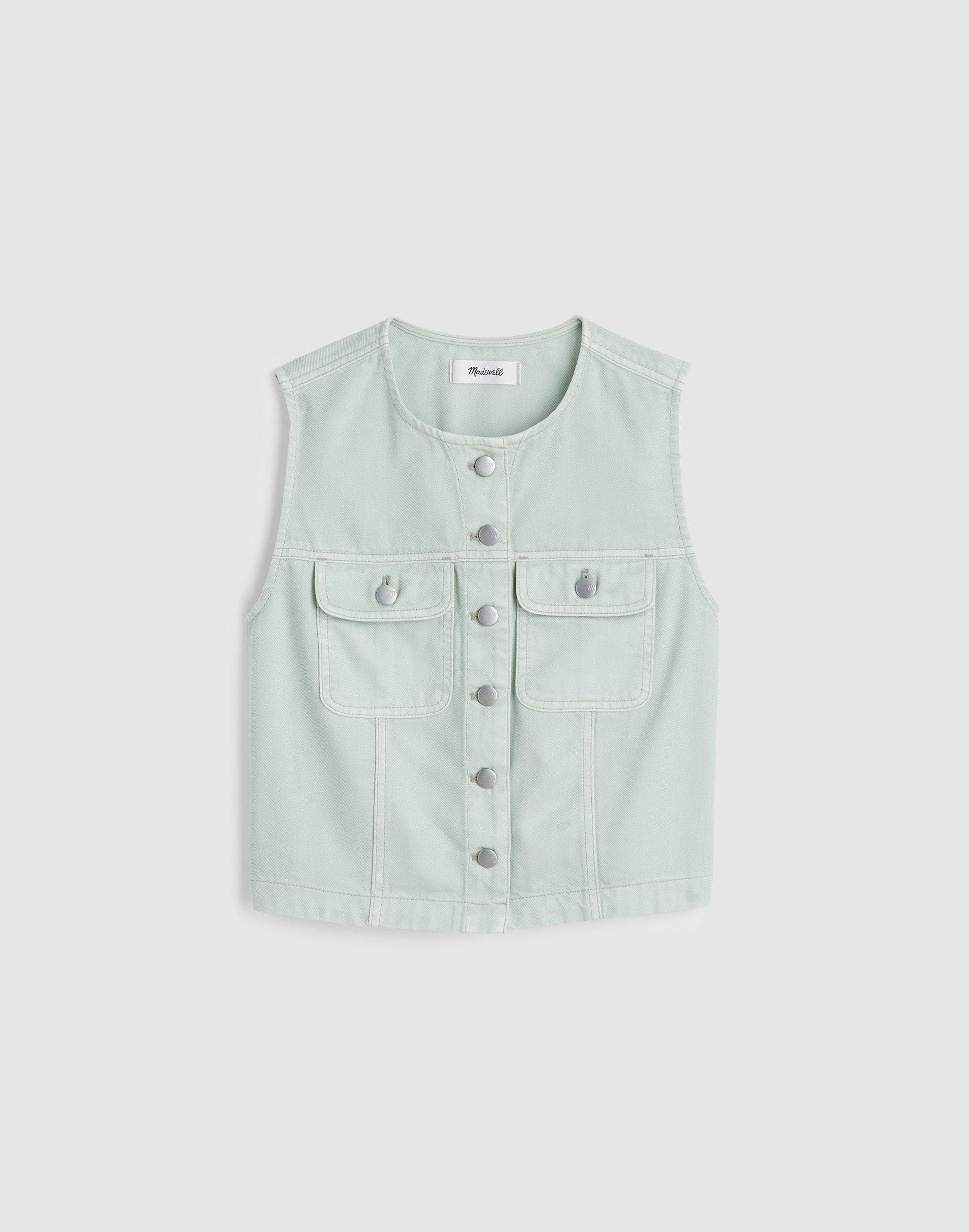 Madewell x Shopbop Airy Denim Crop Vest Storied Sea | Madewell
