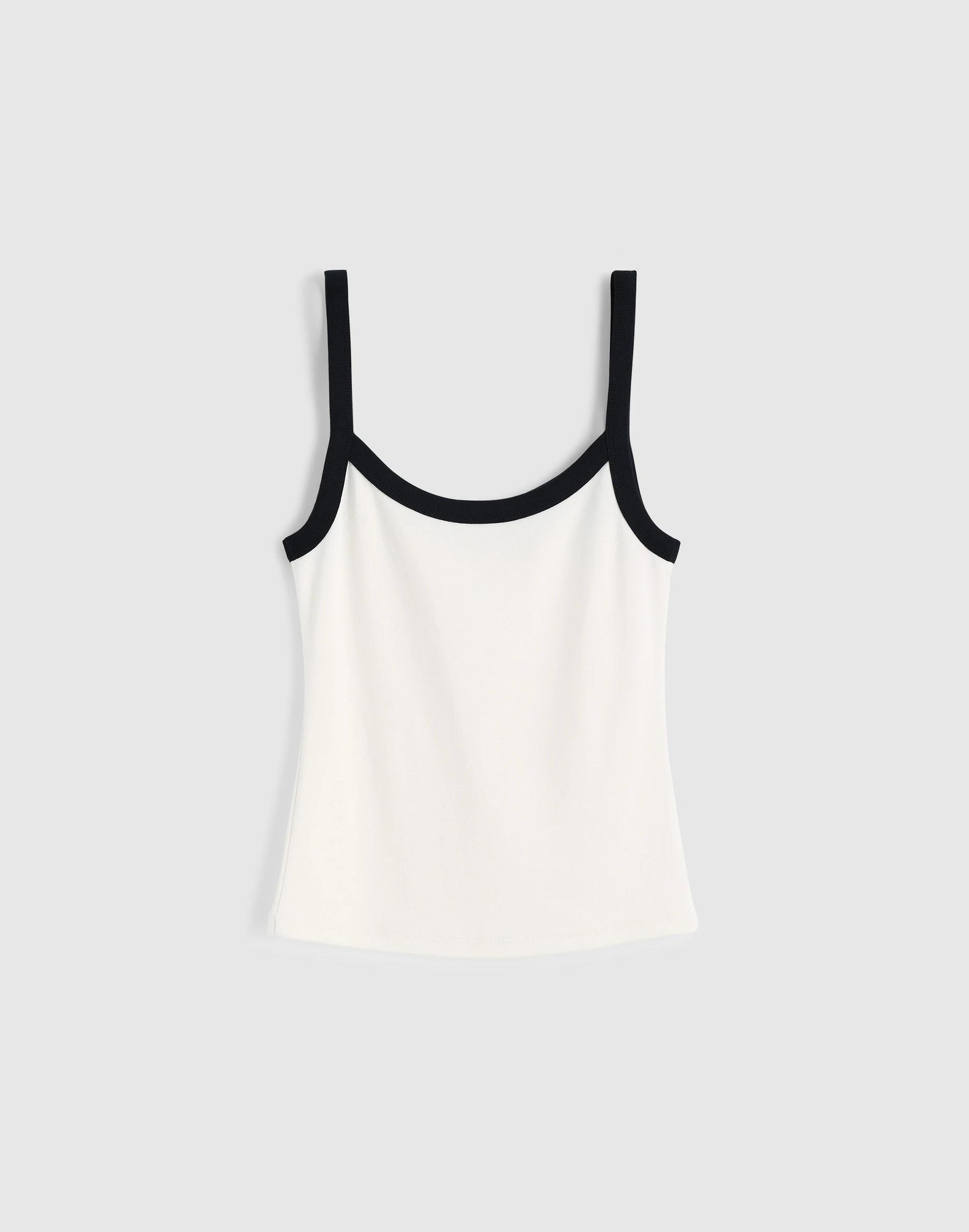 The '90s Cami in Compact Cotton Ivory Black | Madewell