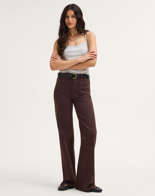 The Emmy Wide-Leg Pant Dark Carob | Madewell