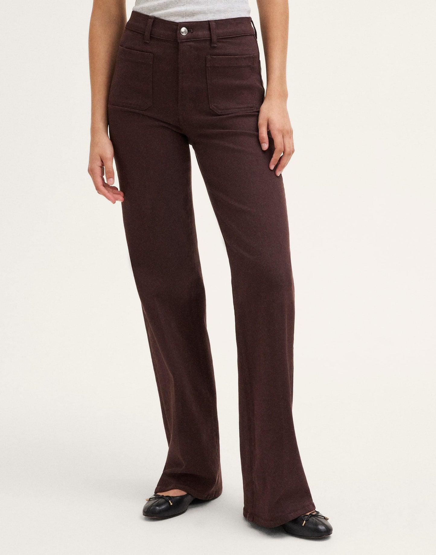 The Emmy Wide-Leg Pant Dark Carob | Madewell