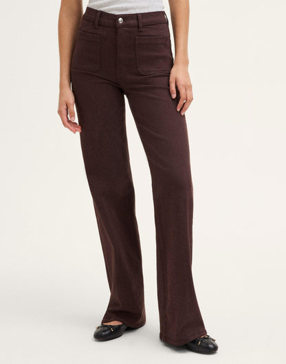 The Emmy Wide-Leg Pant Dark Carob | Madewell