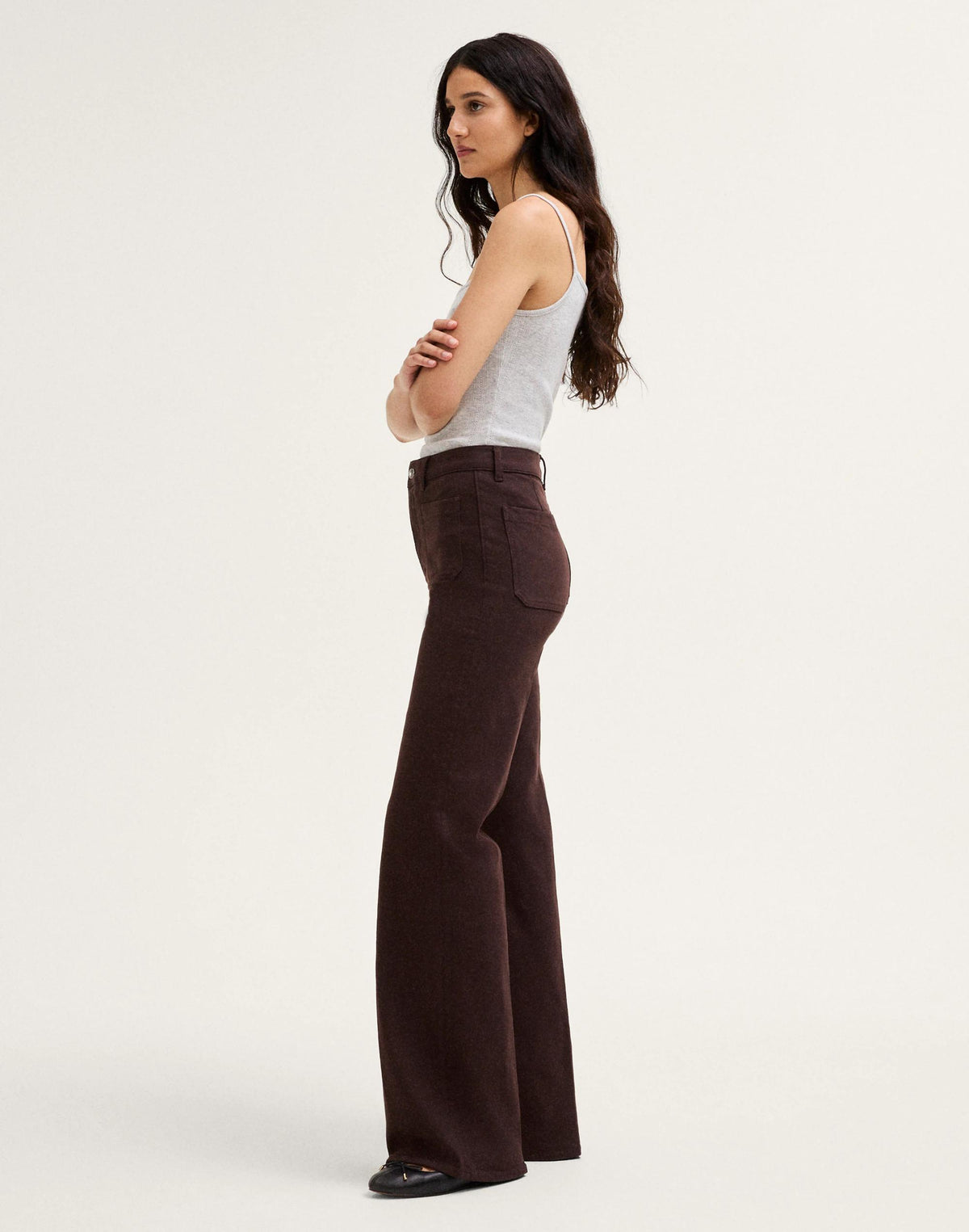 The Emmy Wide-Leg Pant Dark Carob | Madewell