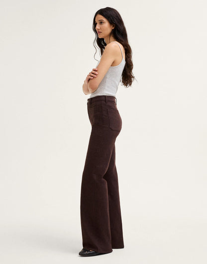 The Emmy Wide-Leg Pant Dark Carob | Madewell