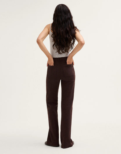 The Emmy Wide-Leg Pant Dark Carob | Madewell