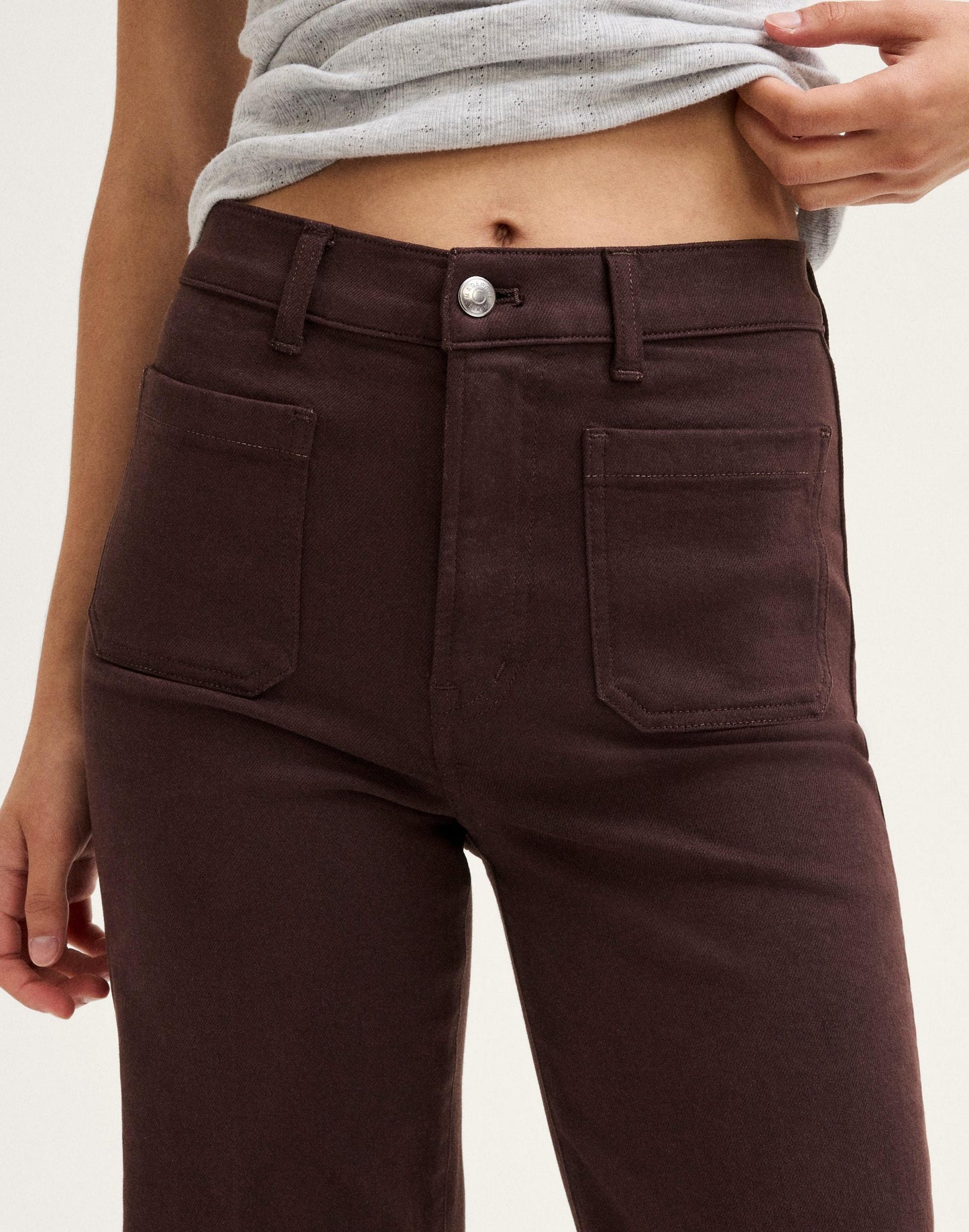 The Emmy Wide-Leg Pant Dark Carob | Madewell