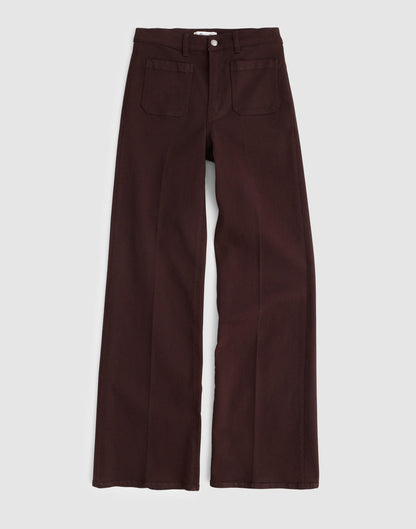 The Emmy Wide-Leg Pant Dark Carob | Madewell