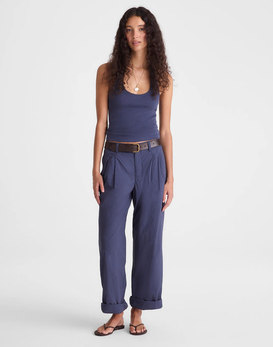 The Everyday Trouser in Poplin Petrol Navy | Madewell
