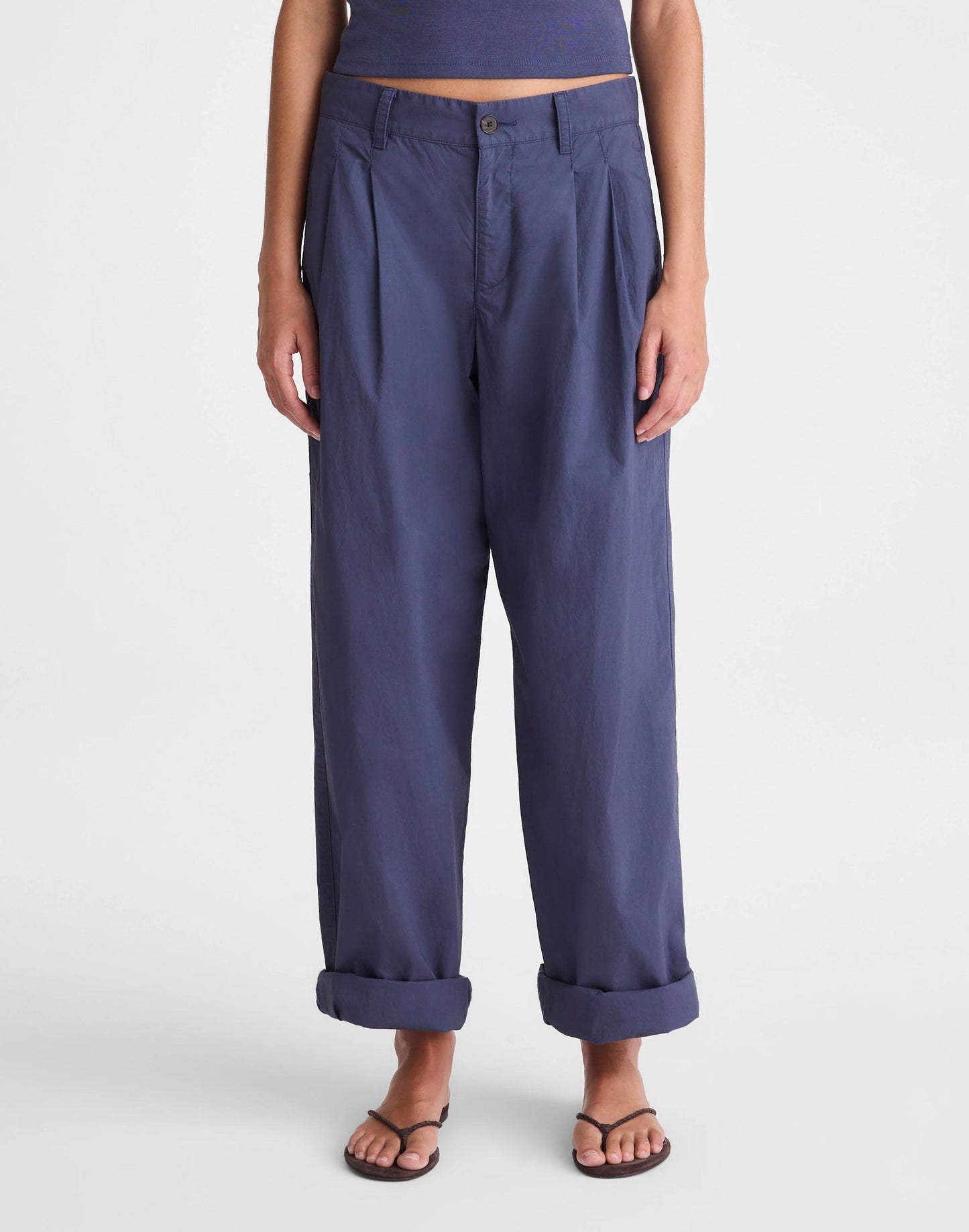 The Everyday Trouser in Poplin Petrol Navy | Madewell