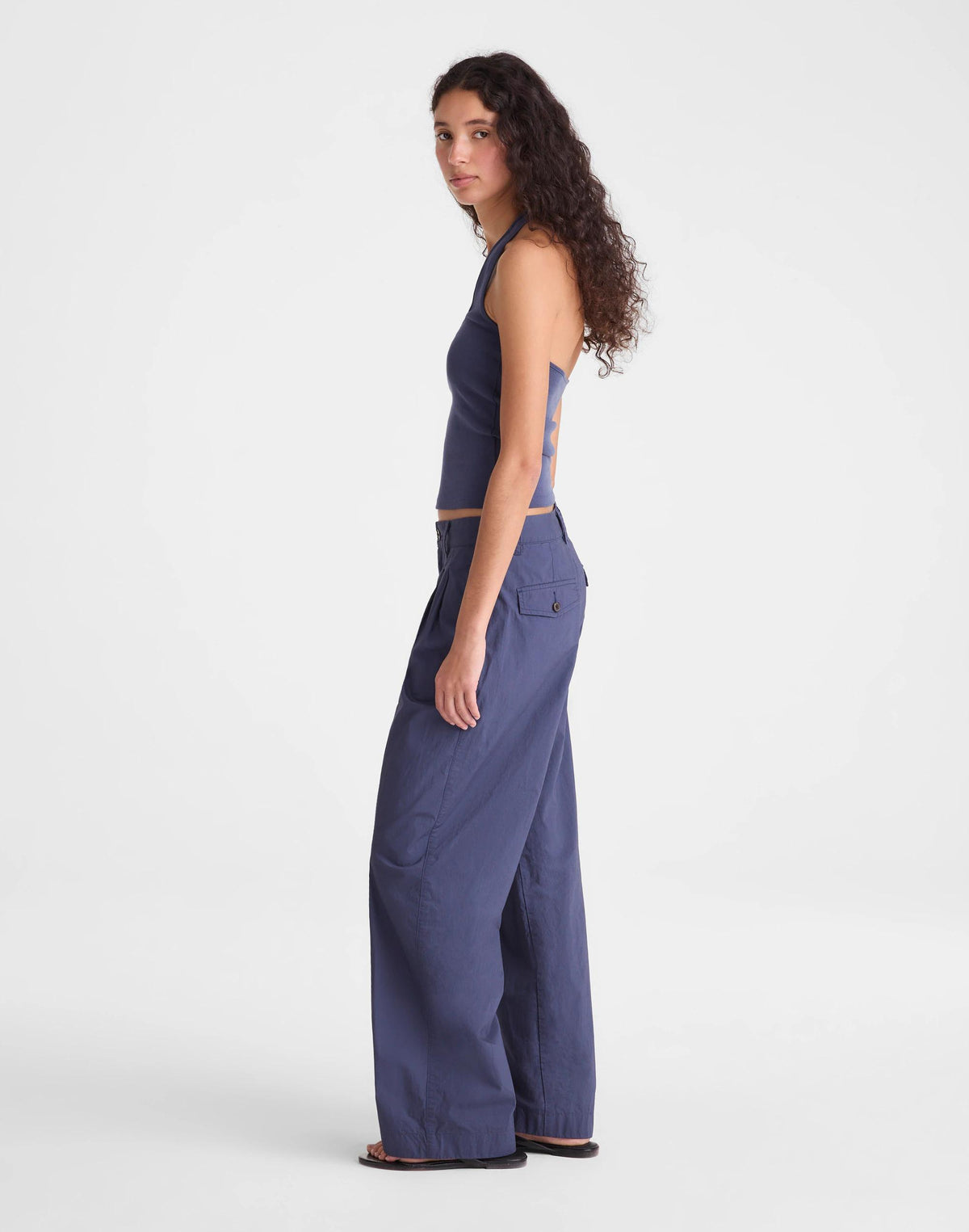 The Everyday Trouser in Poplin Petrol Navy | Madewell