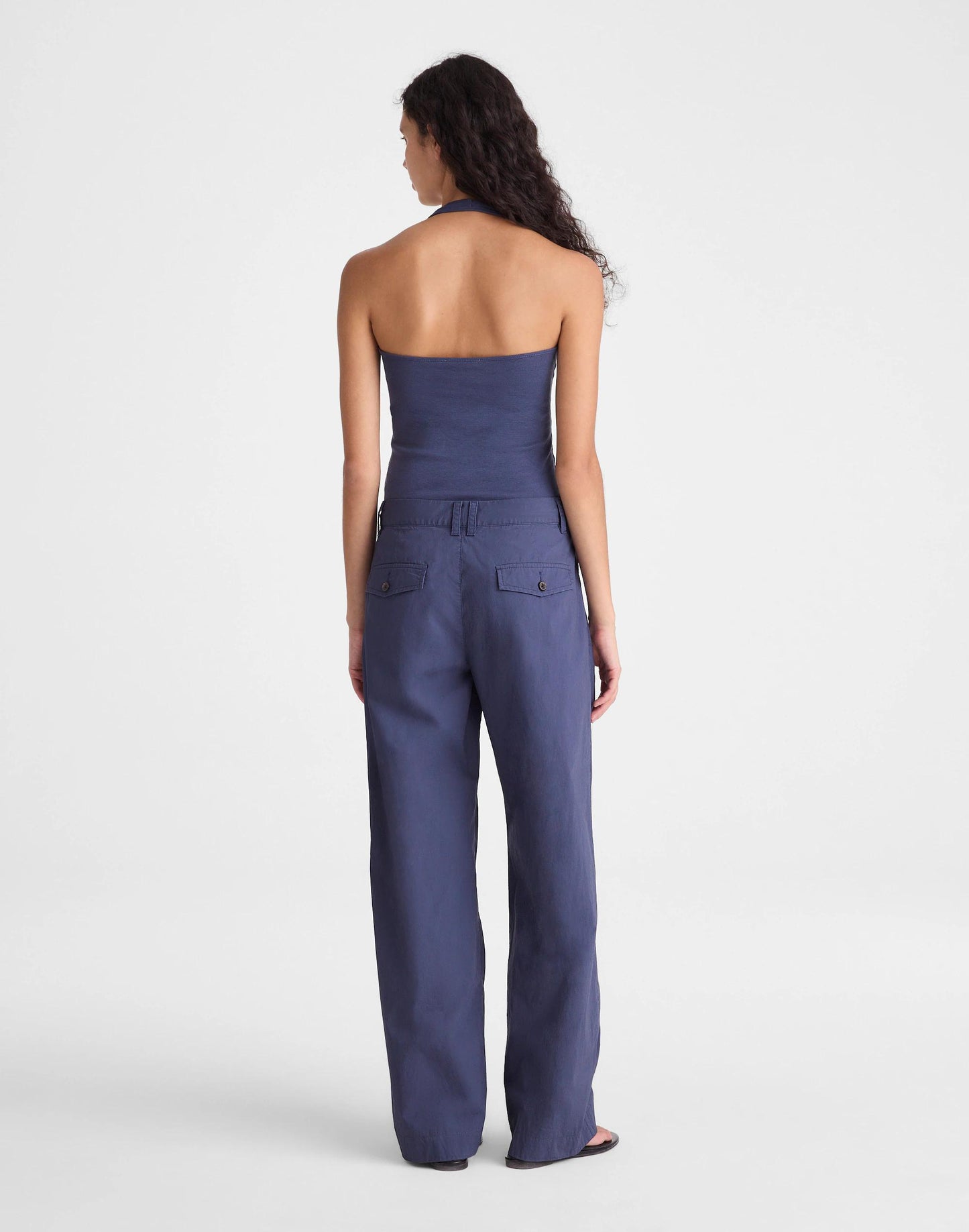 The Everyday Trouser in Poplin Petrol Navy | Madewell