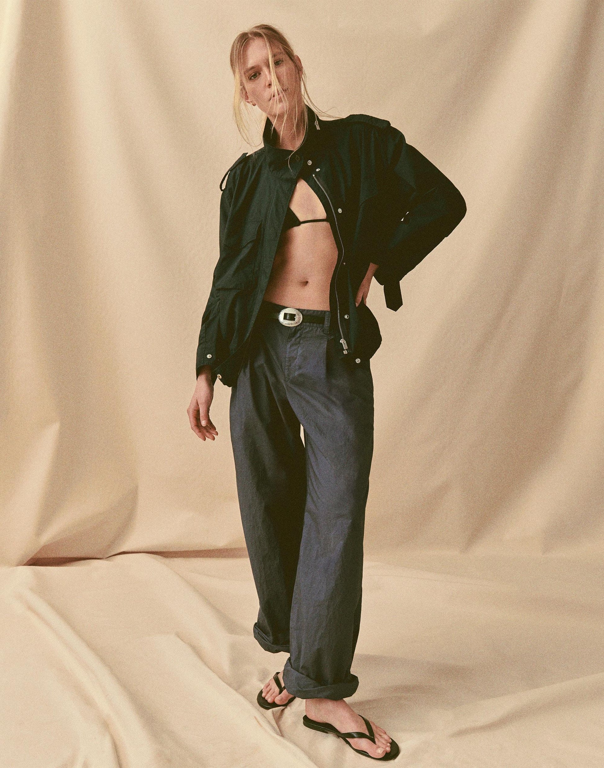 The Everyday Trouser in Poplin Petrol Navy | Madewell