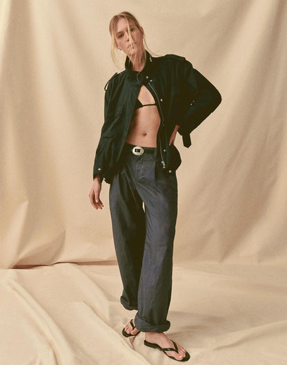 The Everyday Trouser in Poplin Petrol Navy | Madewell