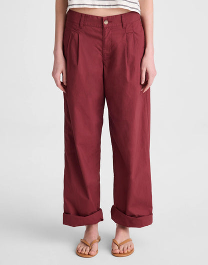 The Everyday Trouser in Poplin Dusty Merlot | Madewell