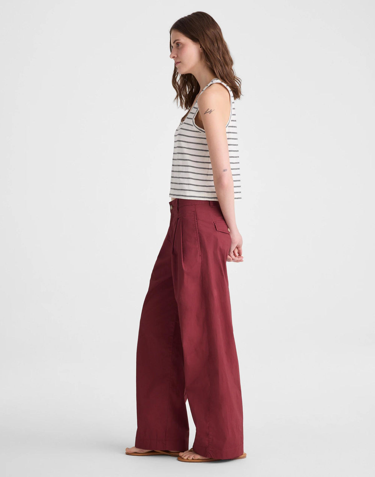 The Everyday Trouser in Poplin Dusty Merlot | Madewell