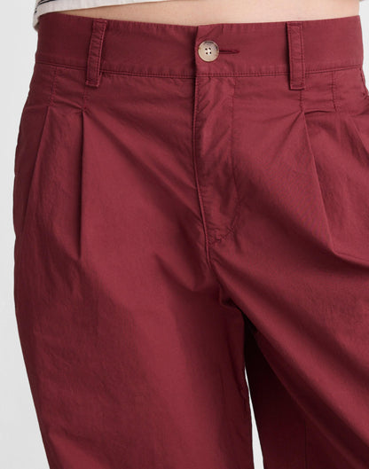 The Everyday Trouser in Poplin Dusty Merlot | Madewell