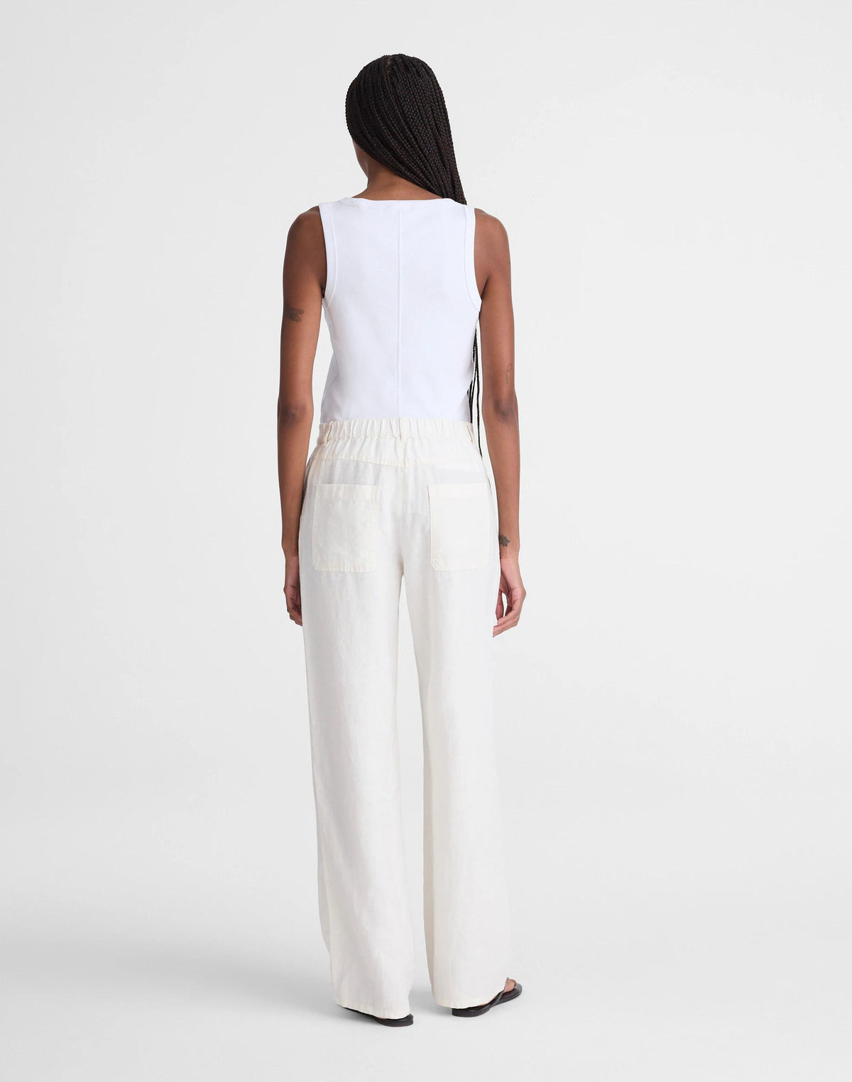 The Zoe Relaxed Straight Pant in 100% Linen Ivory Linen | Madewell