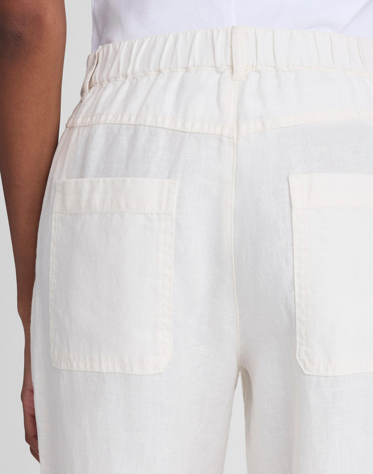 The Zoe Relaxed Straight Pant in 100% Linen Ivory Linen | Madewell