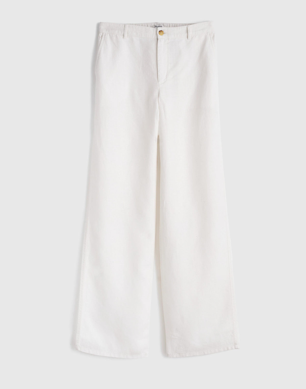 The Zoe Relaxed Straight Pant in 100% Linen Ivory Linen | Madewell