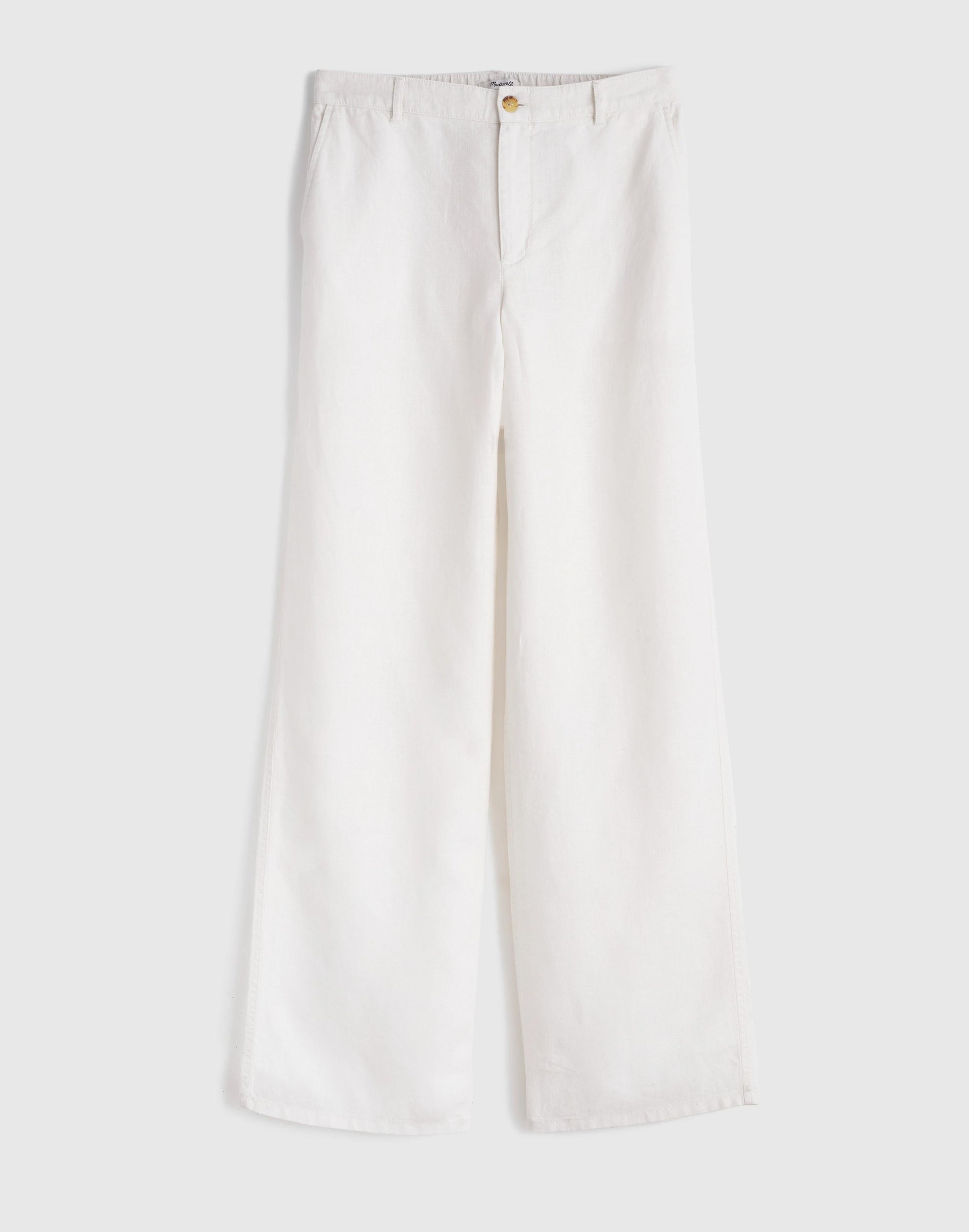 The Zoe Relaxed Straight Pant in 100% Linen Ivory Linen | Madewell