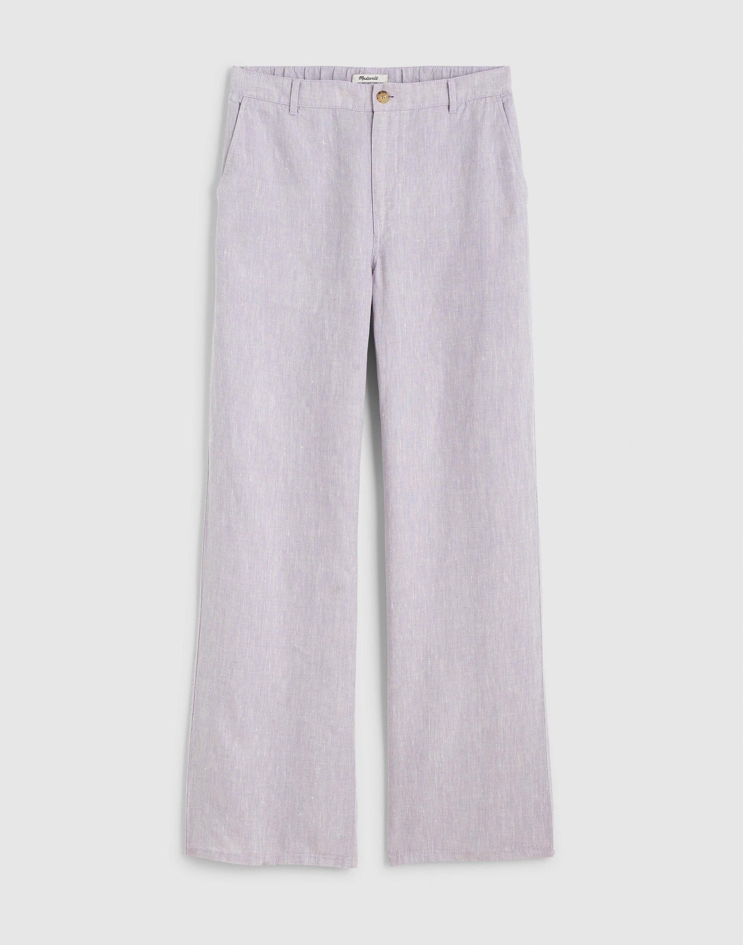 The Zoe Relaxed Straight Pant in 100% Linen Lilac Chambray | Madewell