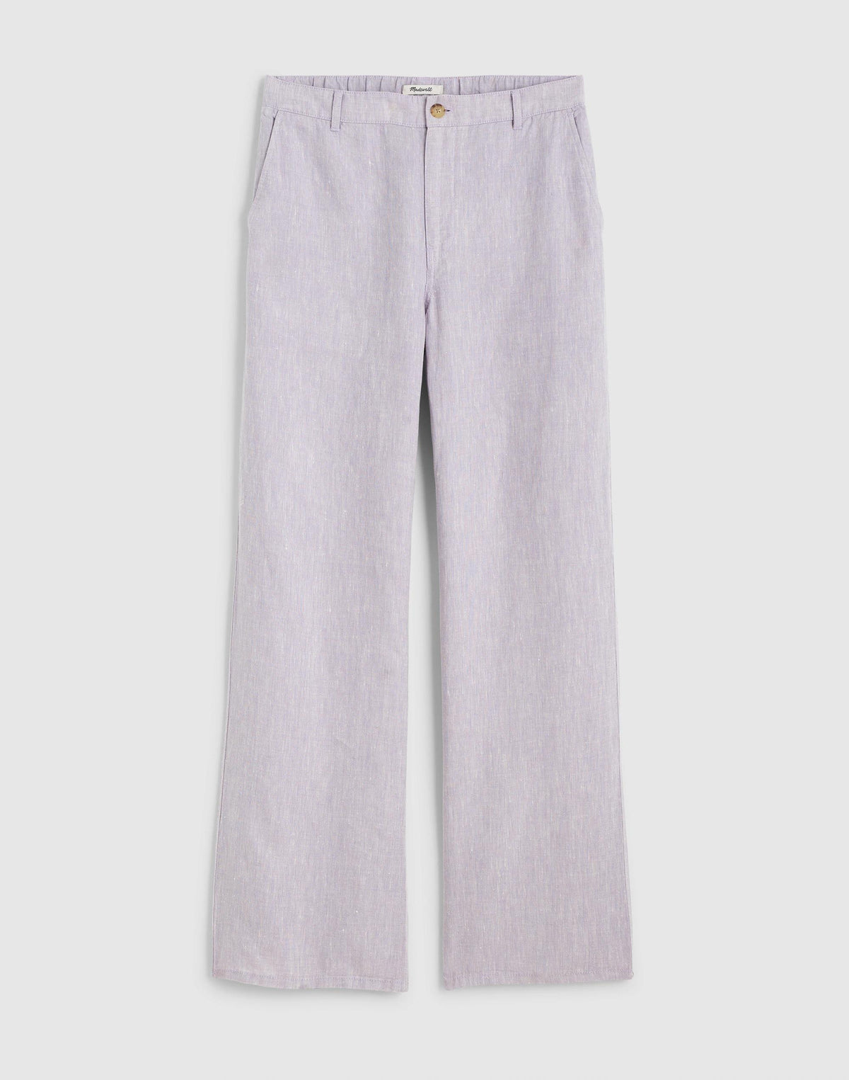 The Zoe Relaxed Straight Pant in 100% Linen Lilac Chambray | Madewell