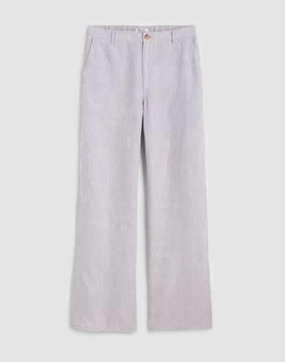 The Zoe Relaxed Straight Pant in 100% Linen Lilac Chambray | Madewell
