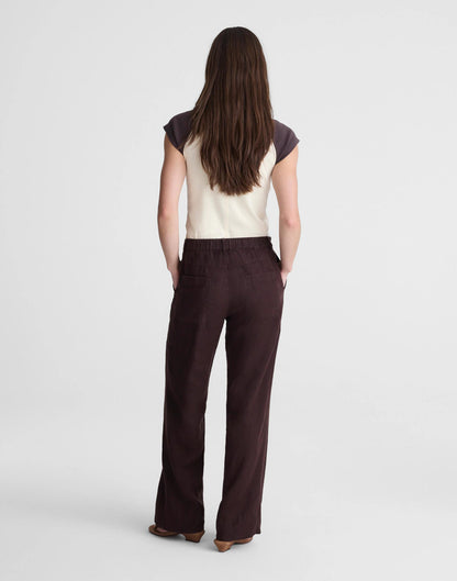 The Zoe Relaxed Straight Pant in 100% Linen Cocoa | Madewell