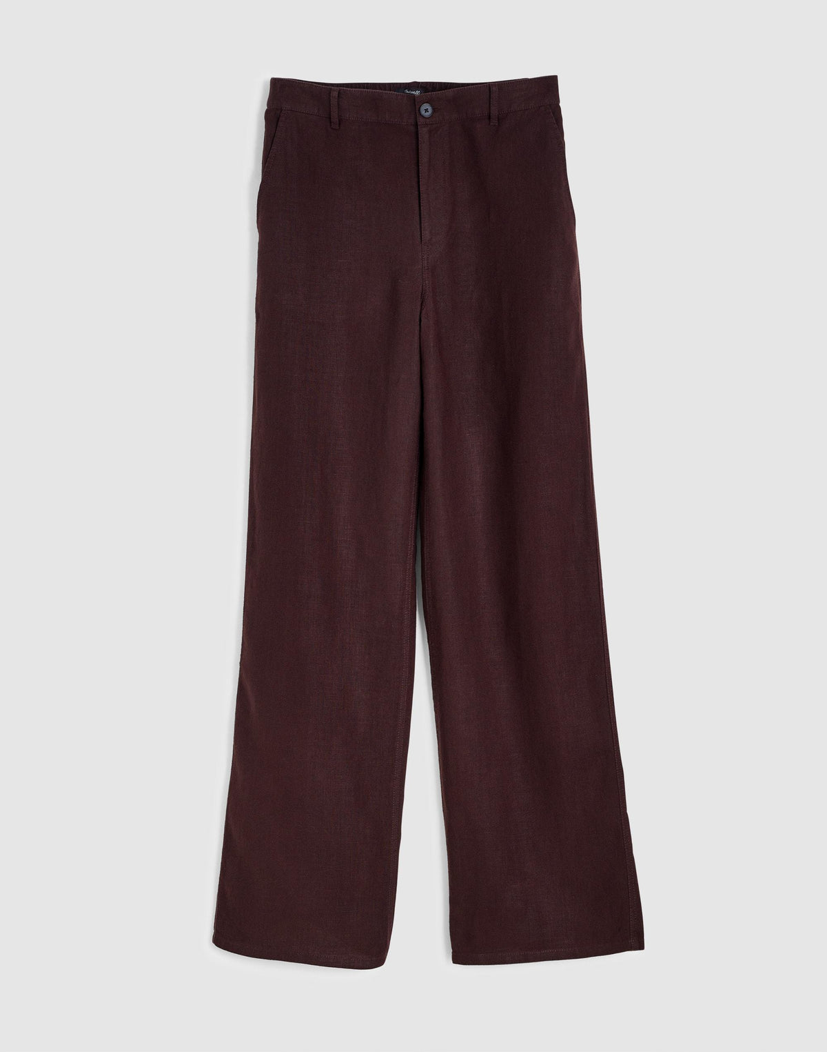 The Zoe Relaxed Straight Pant in 100% Linen Cocoa | Madewell