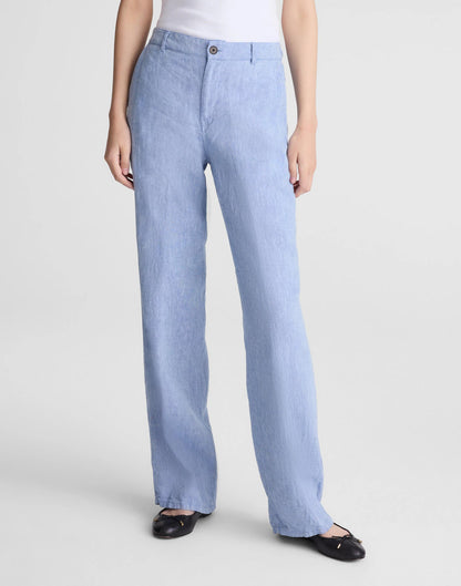 The Zoe Relaxed Straight Pant in 100% Linen Sunfaded Blue | Madewell