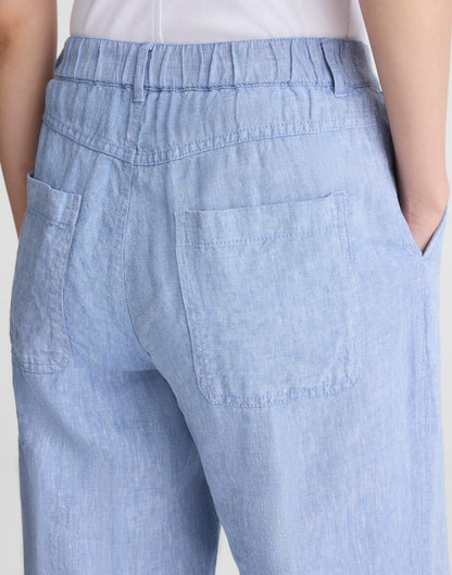 The Zoe Relaxed Straight Pant in 100% Linen Sunfaded Blue | Madewell
