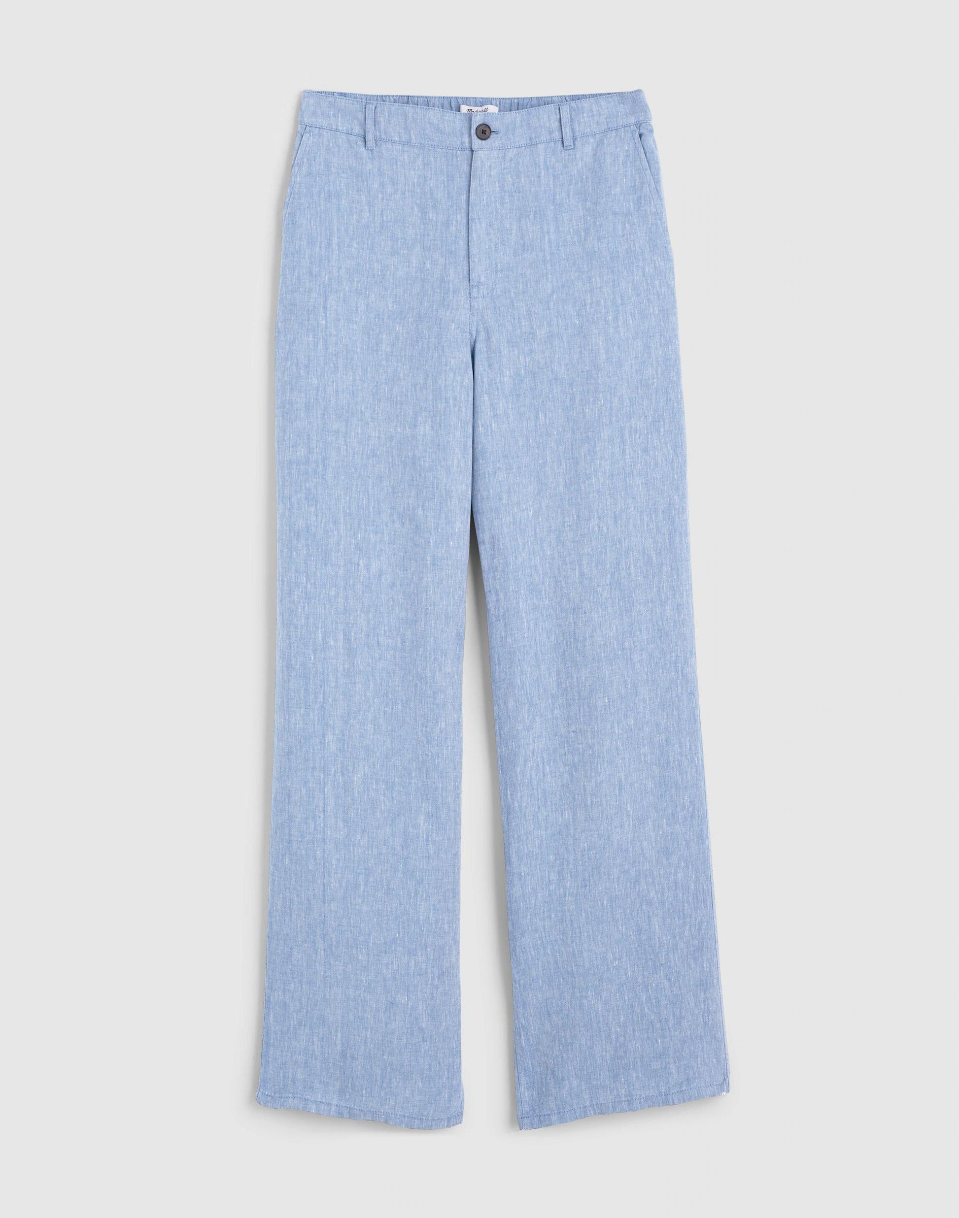 The Zoe Relaxed Straight Pant in 100% Linen Sunfaded Blue | Madewell