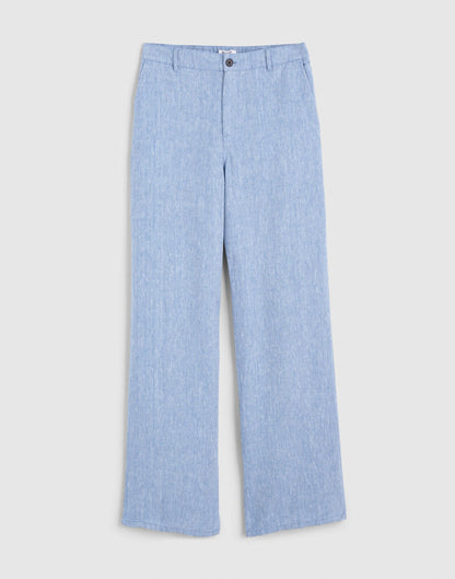 The Zoe Relaxed Straight Pant in 100% Linen Sunfaded Blue | Madewell