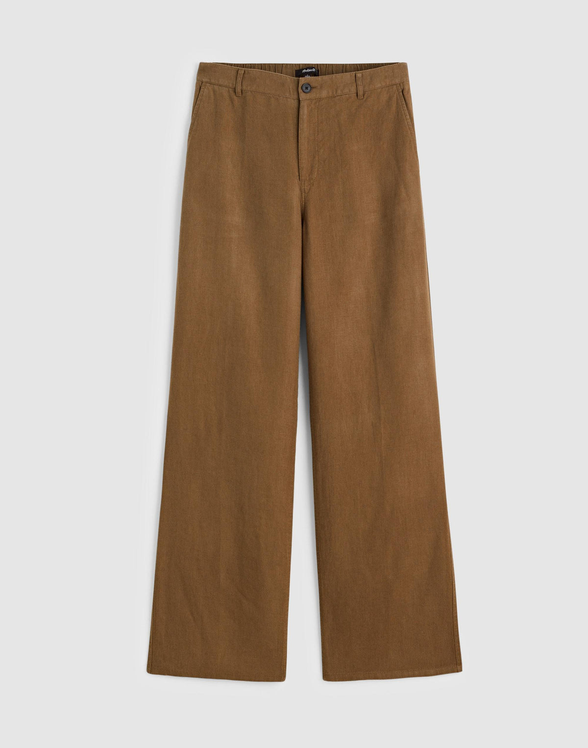 The Zoe Relaxed Straight Pant in 100% Linen Safari Khaki | Madewell