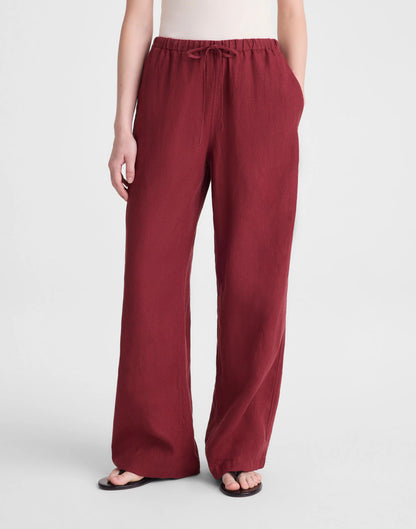 Pull-On Pants in 100% Linen Dusty Merlot | Madewell
