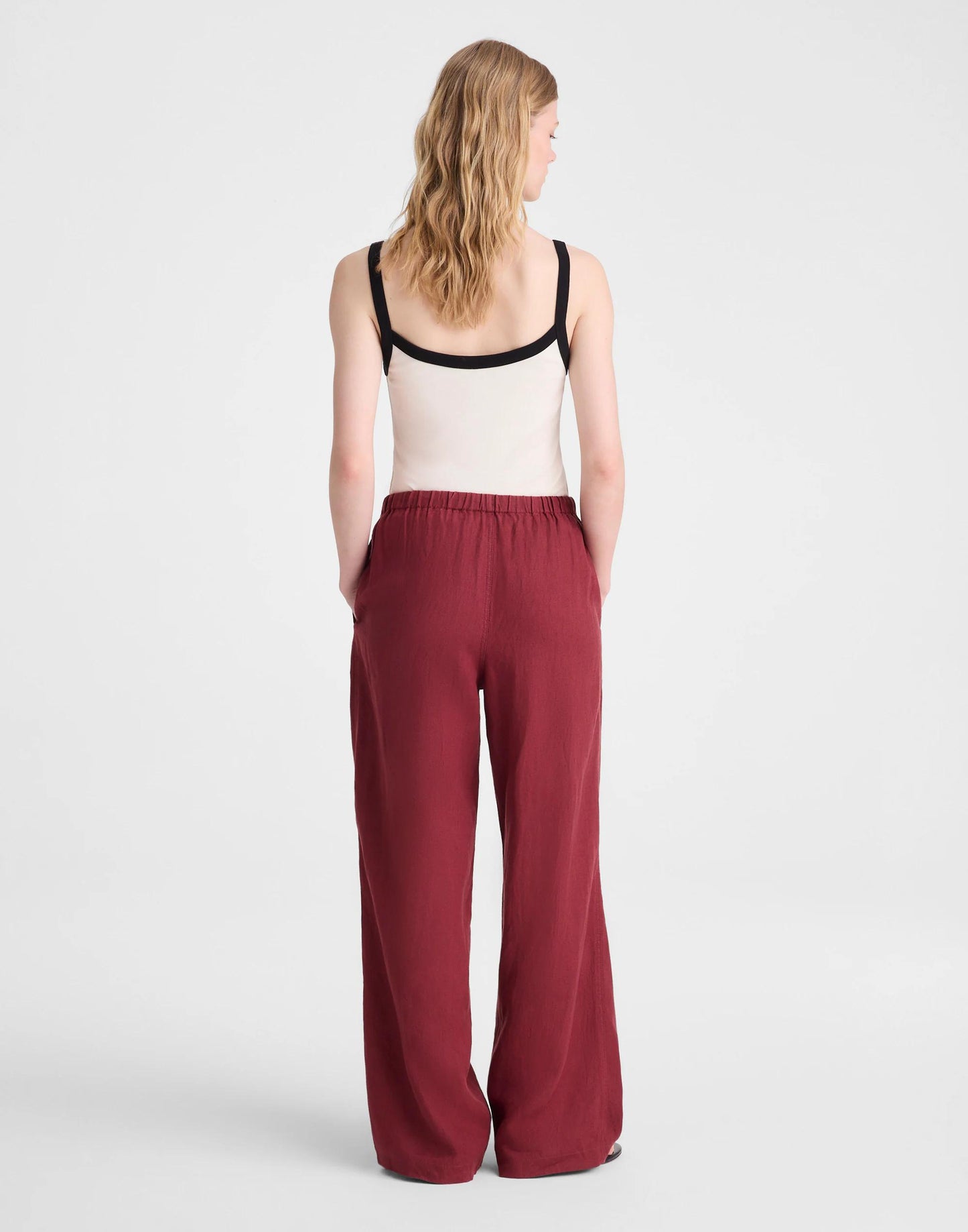 Pull-On Pants in 100% Linen Dusty Merlot | Madewell