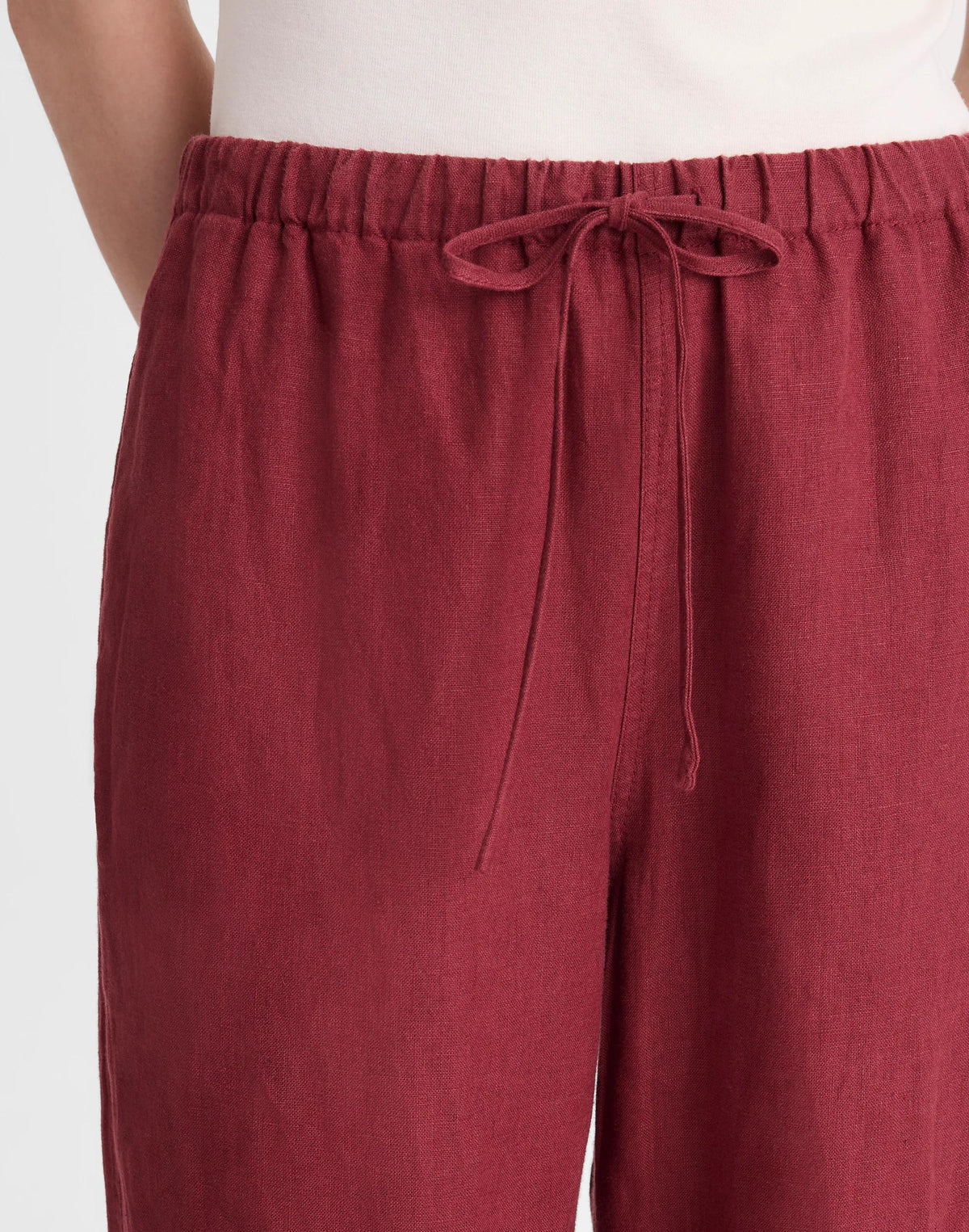 Pull-On Pants in 100% Linen Dusty Merlot | Madewell