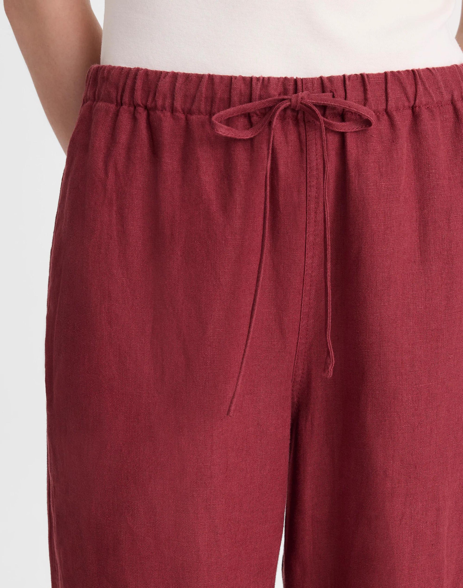 Pull-On Pants in 100% Linen Dusty Merlot | Madewell