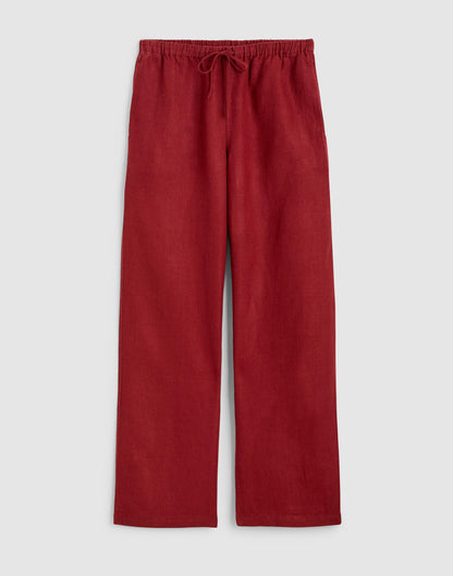 Pull-On Pants in 100% Linen Dusty Merlot | Madewell