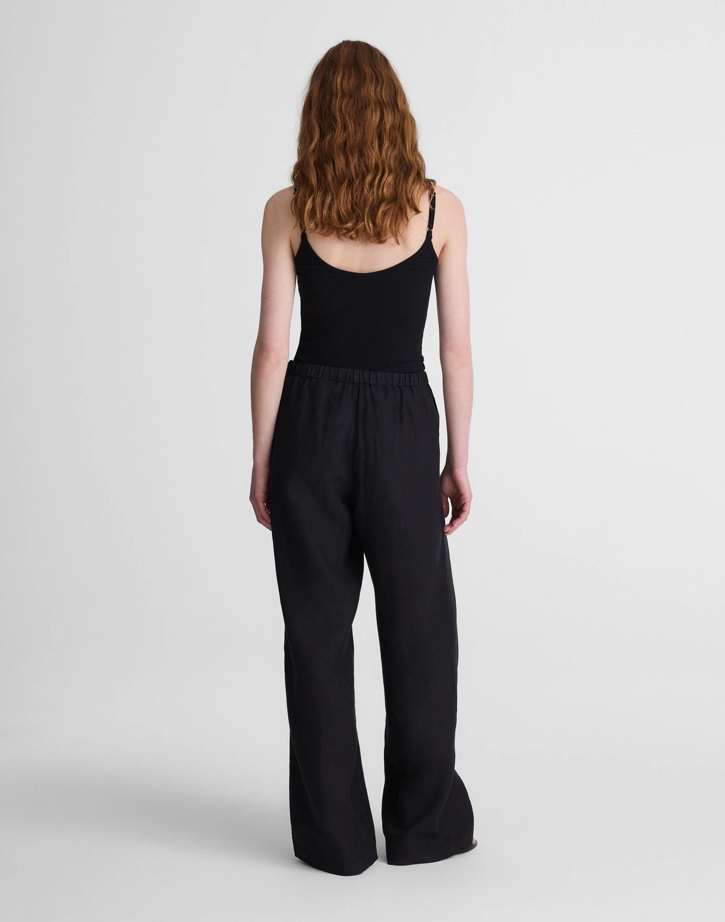 Pull-On Pants in 100% Linen Jet Black | Madewell