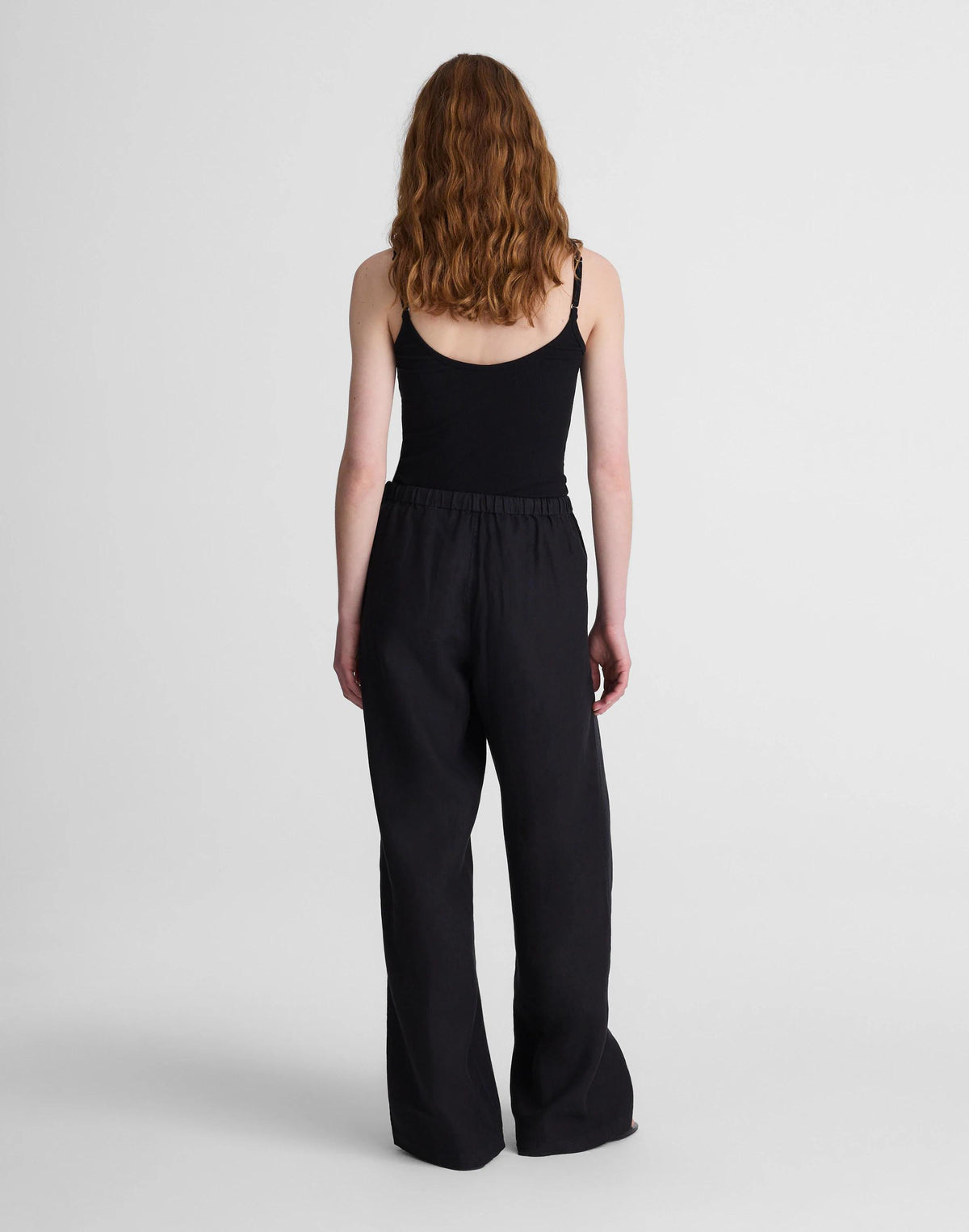 Pull-On Pants in 100% Linen Jet Black | Madewell