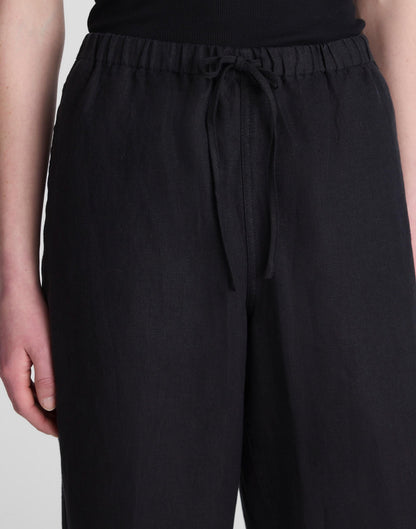 Pull-On Pants in 100% Linen Jet Black | Madewell