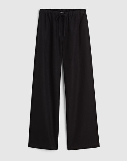 Pull-On Pants in 100% Linen Jet Black | Madewell