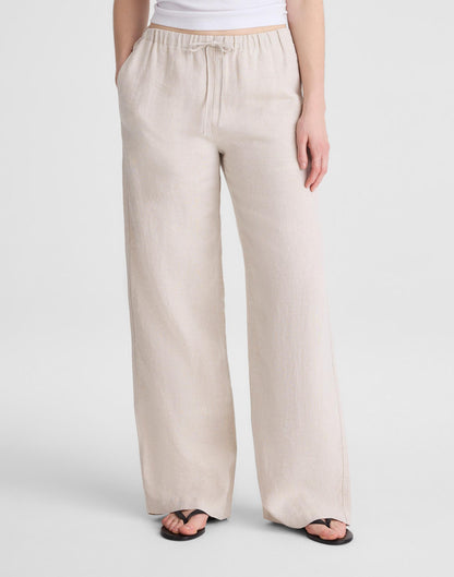 Pull-On Pants in 100% Linen Oat | Madewell