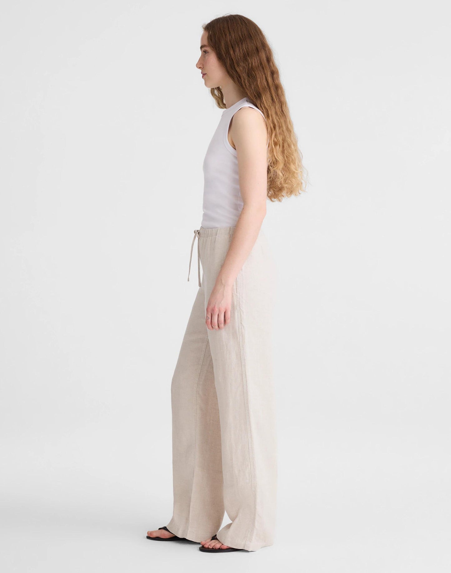 Pull-On Pants in 100% Linen Oat | Madewell