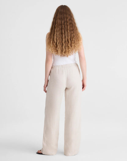 Pull-On Pants in 100% Linen Oat | Madewell