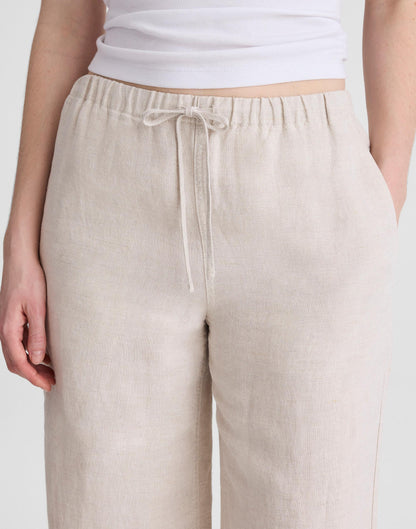 Pull-On Pants in 100% Linen Oat | Madewell