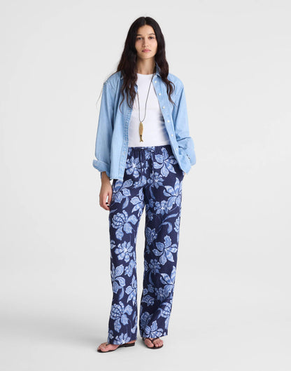 Pull-On Pants in 100% Linen Classic Indigo | Madewell