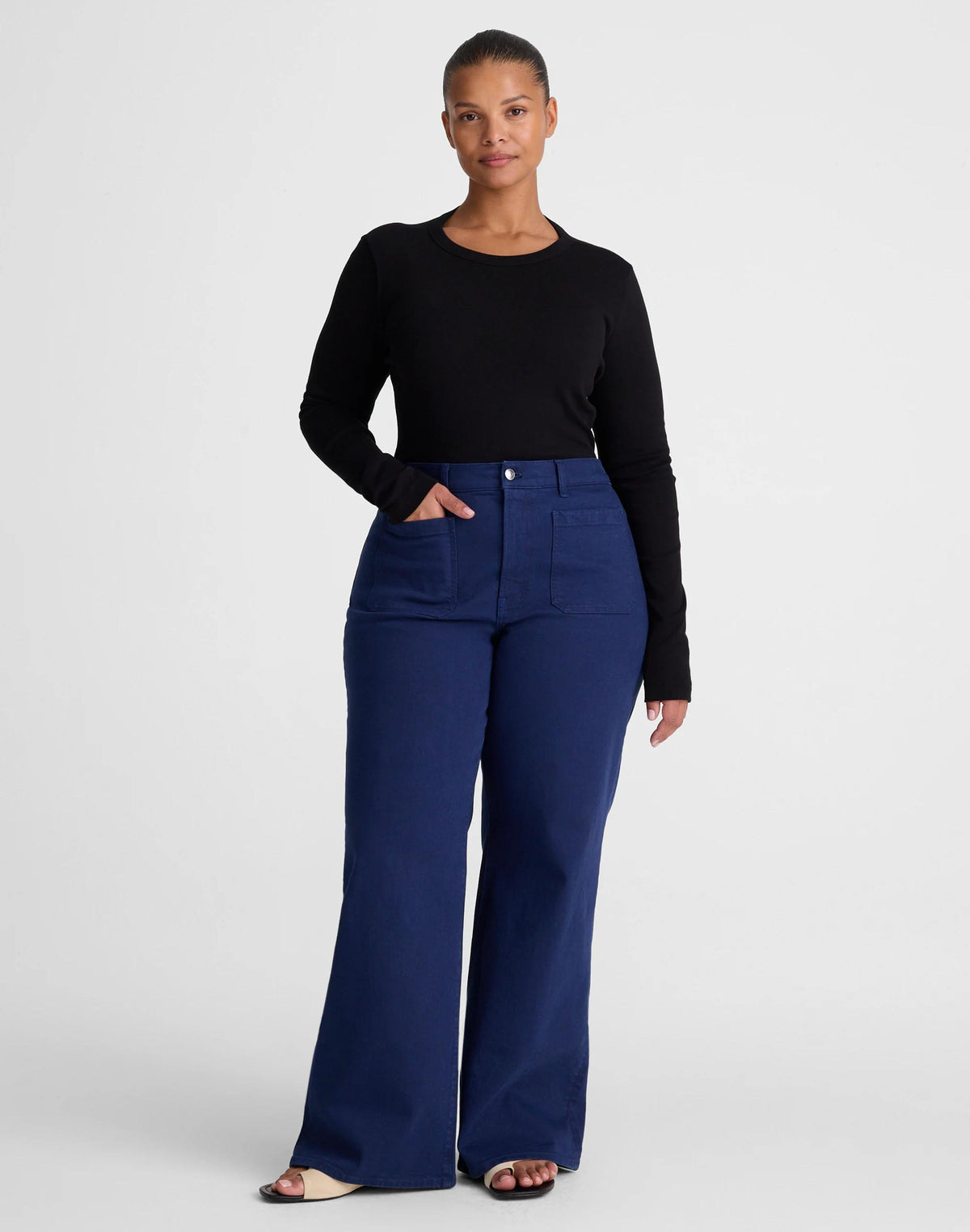 The Plus Emmy Wide-Leg Pant Classic Indigo | Madewell